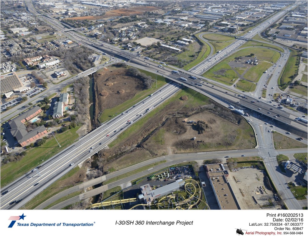 I-30/SH 360 Interchange Project aerial photo (2) taken February 2, 2016.