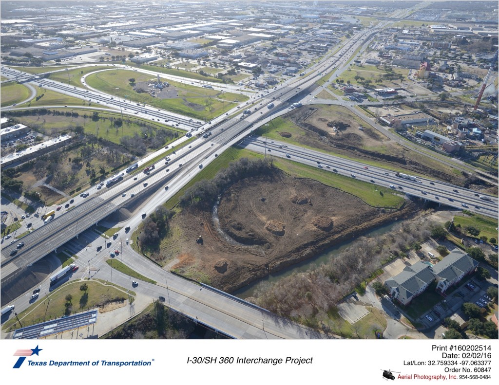I-30/SH 360 Interchange Project aerial photo (3) taken February 2, 2016.