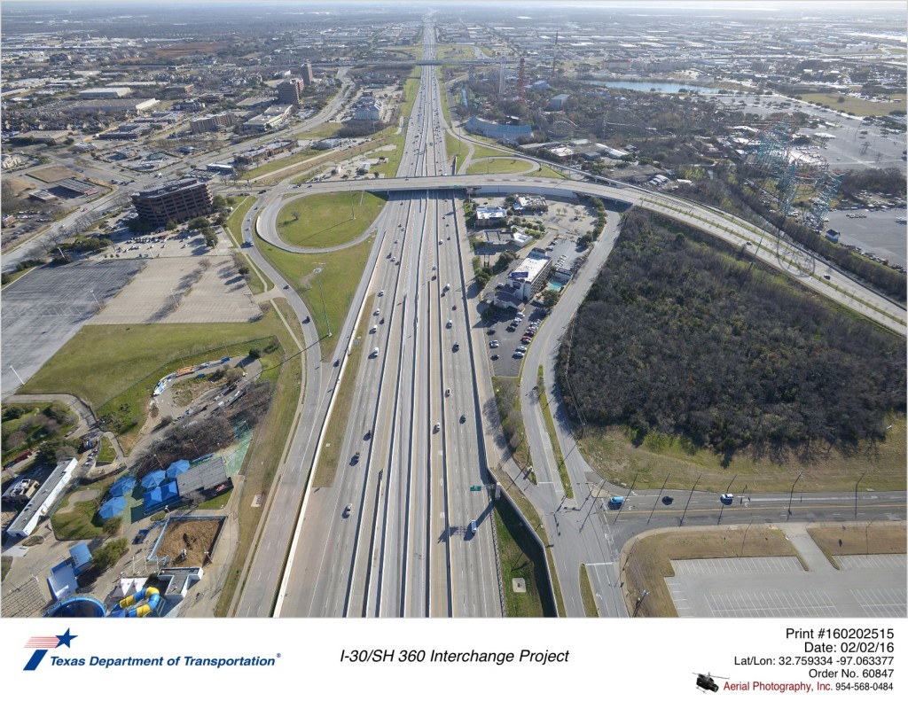 I-30/SH 360 Interchange Project aerial photo (4) taken February 2, 2016.