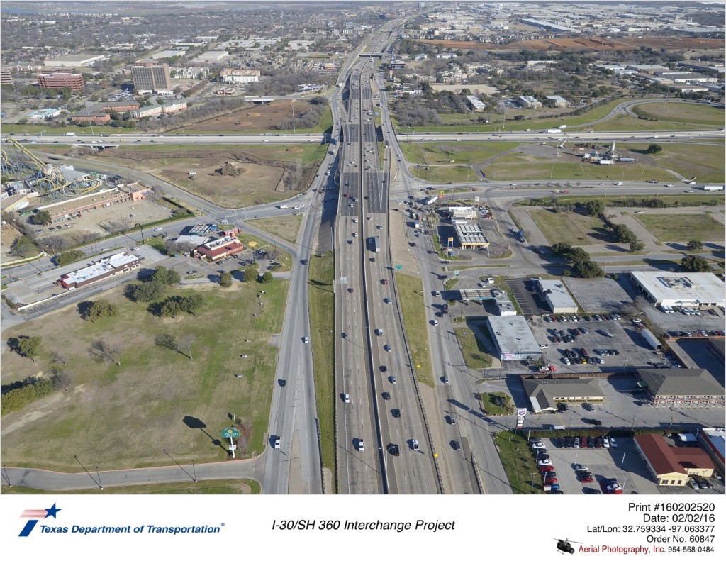 I-30/SH 360 Interchange Project aerial photo (6) taken February 2, 2016.