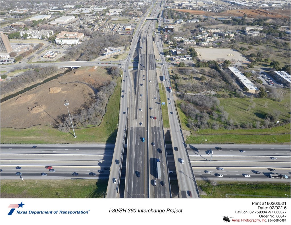 I-30/SH 360 Interchange Project aerial photo (7) taken February 2, 2016.