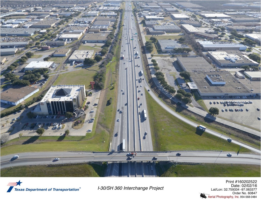I-30/SH 360 Interchange Project aerial photo (8) taken February 2, 2016.
