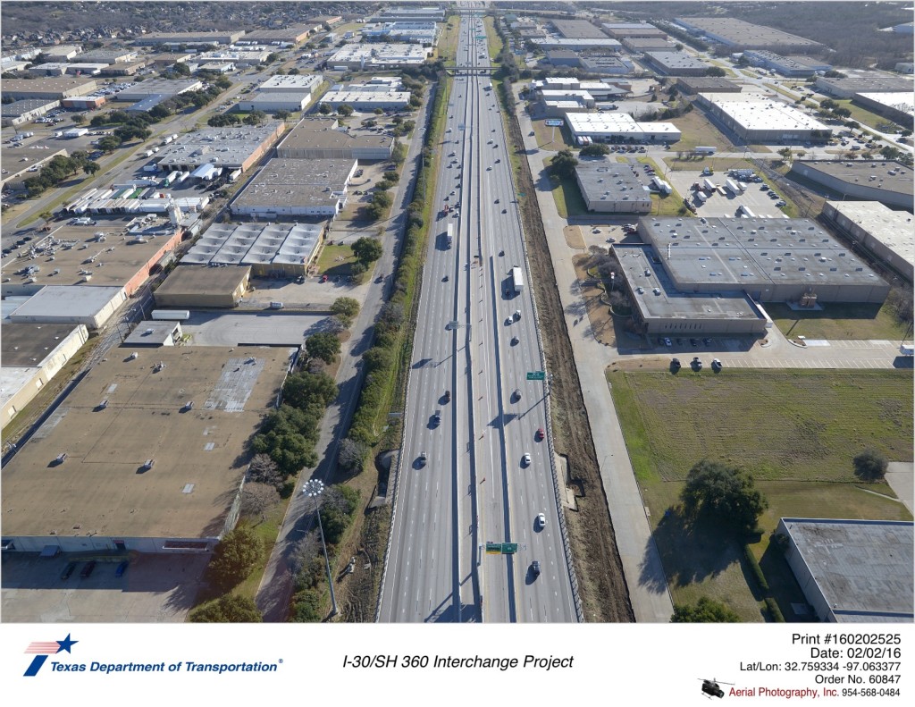 I-30/SH 360 Interchange Project aerial photo (11) taken February 2, 2016.