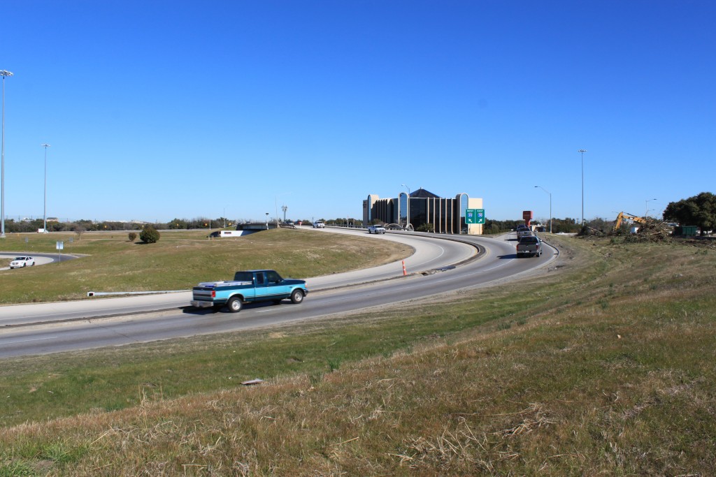 Traffic on the interchange of Six Flags Dr. and I-30.