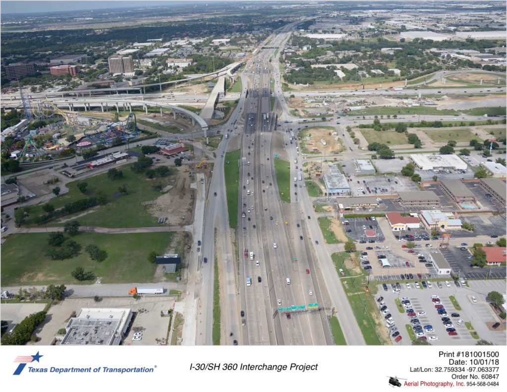 SH 360 Looking north with I-30 in mid ground