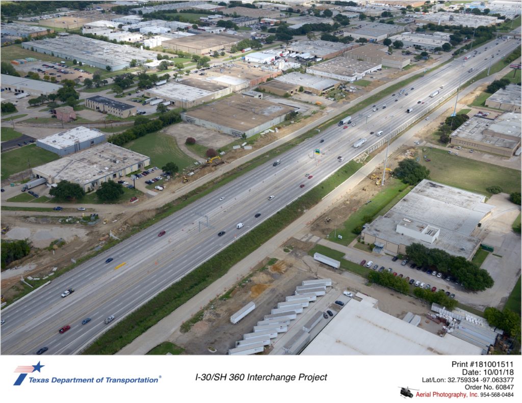 I-30 looking north east and construction on Ave G and Ave F
