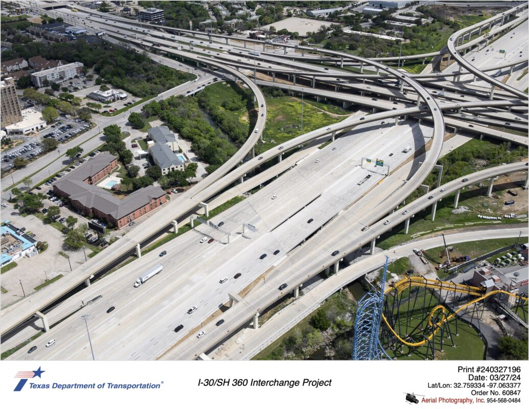 I-30/SH 360 interchange looking northeast.